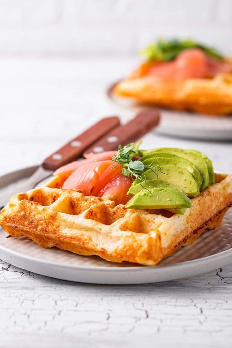 By far the BEST keto waffles recipe. Delicious, crunchy and flavorful with so many options. Quick and easy to create with all the instructions you need! #ketorecipes #chaffles #healthyfood #ketosis