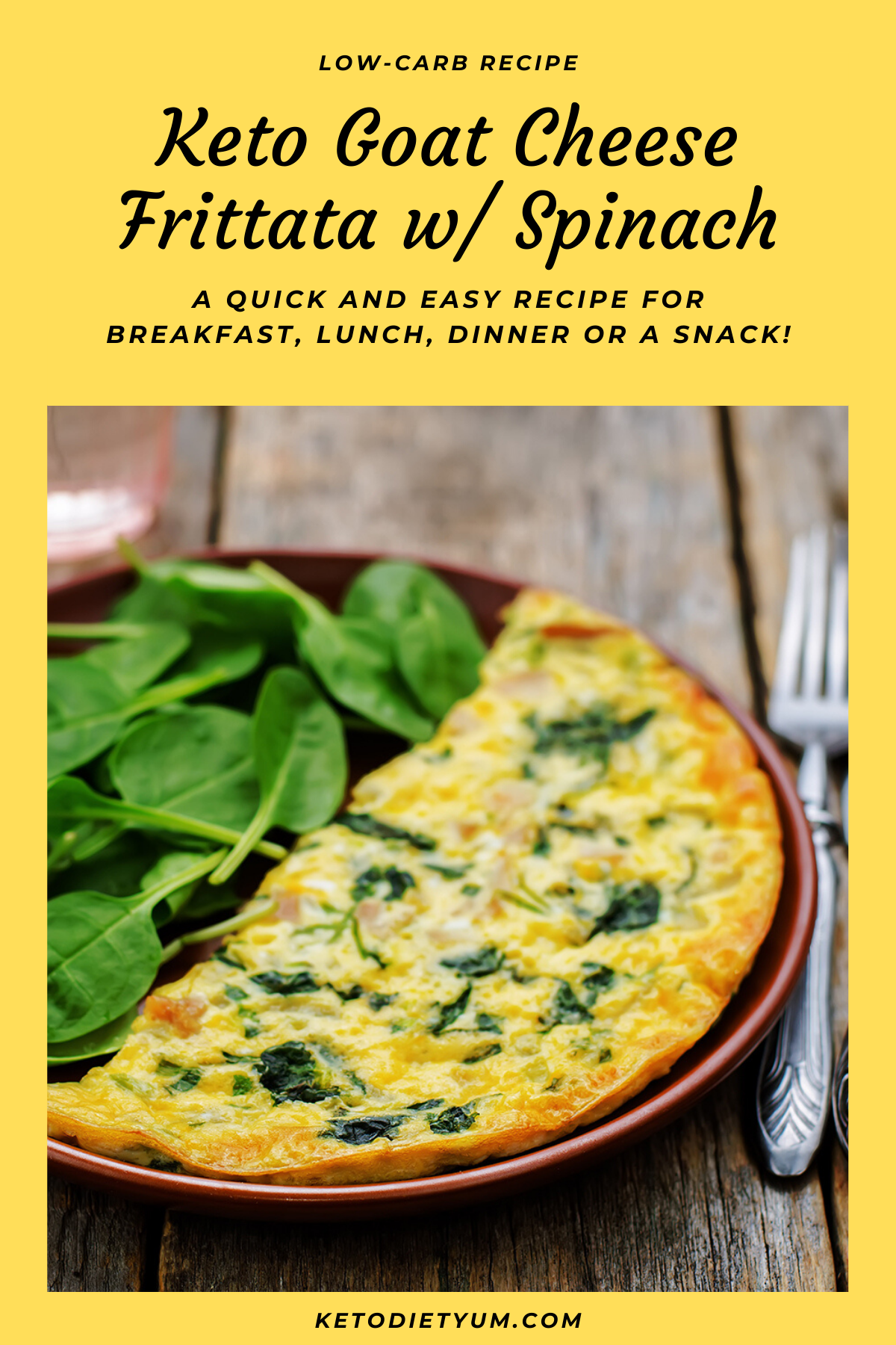 Keto Goat Cheese Frittata with Spinach