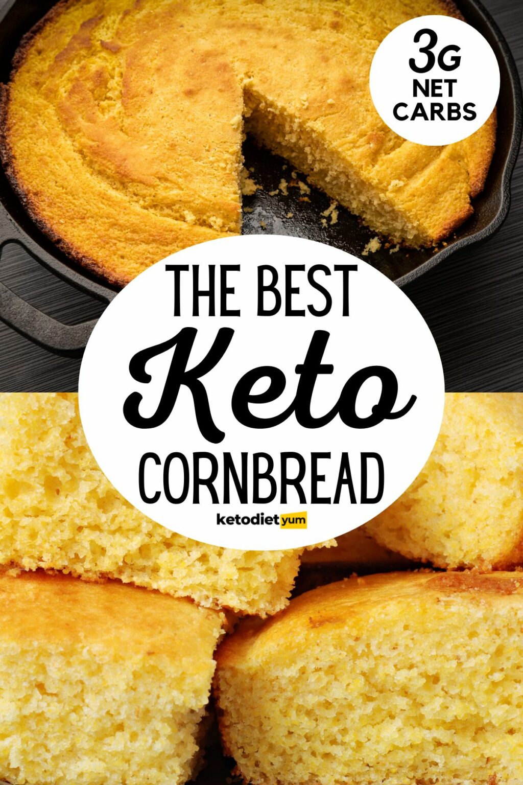 Delicious Keto Cornbread Recipe (3g Net Carbs!) - Keto Diet Yum