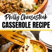 Best Low Carb + Keto Philly Cheesesteak Casserole