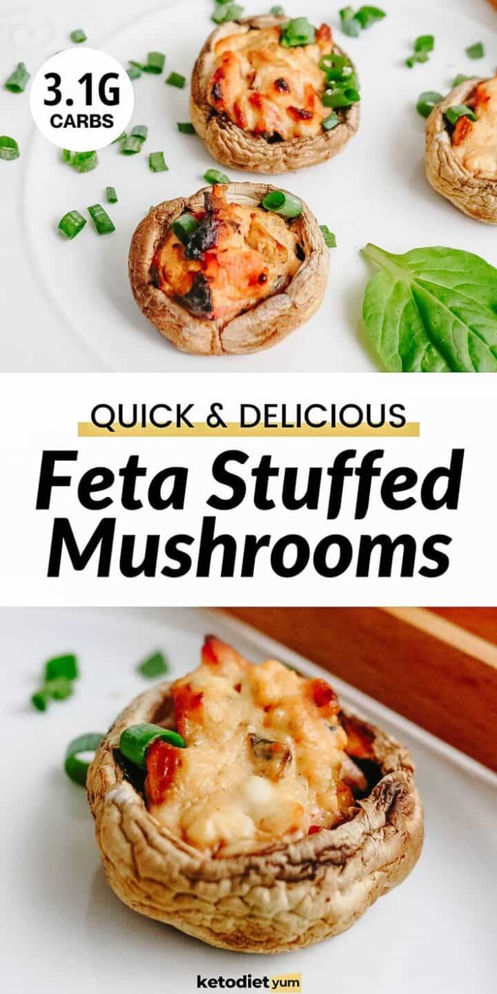 Healthy Feta Stuffed Mushrooms