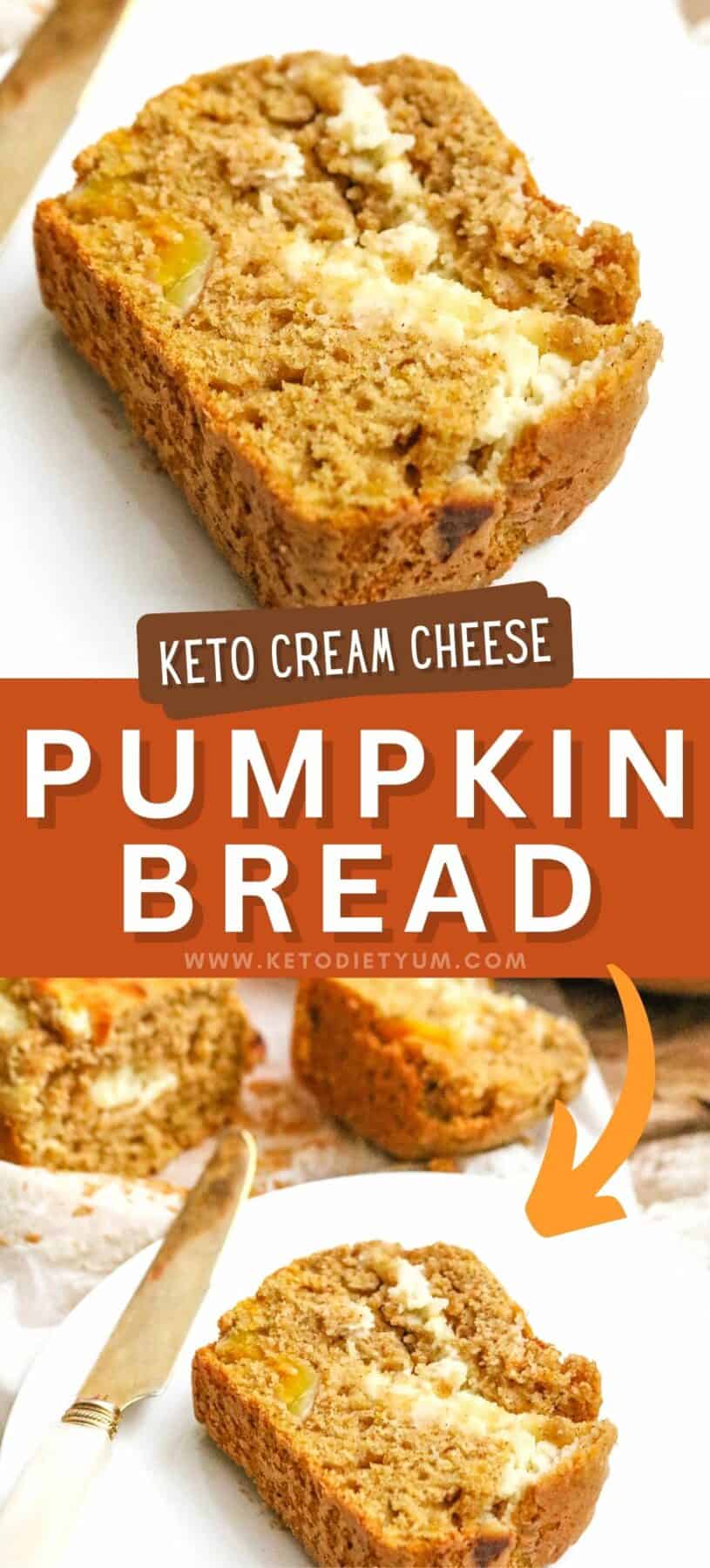 Keto Pumpkin Bread With Cream Cheese Filling
