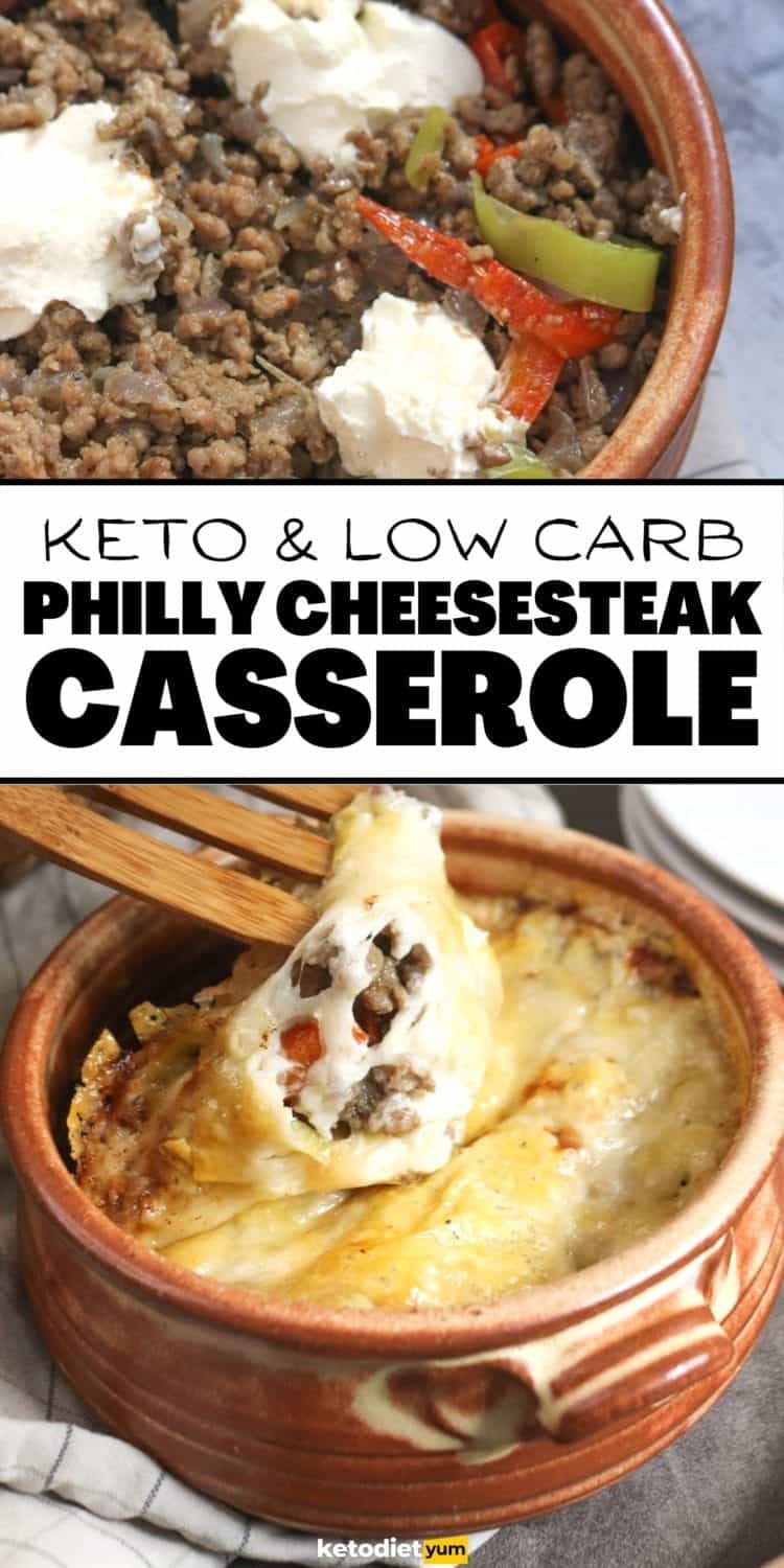 Keto Philly Cheesesteak Casserole Recipe - Keto Diet Yum