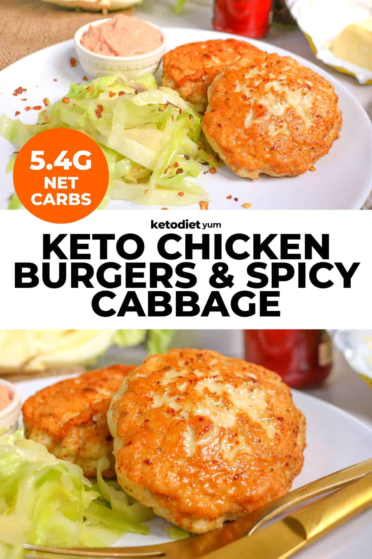 EASY Keto Chicken Patties With Spicy Fried Cabbage – Keto Diet Yum