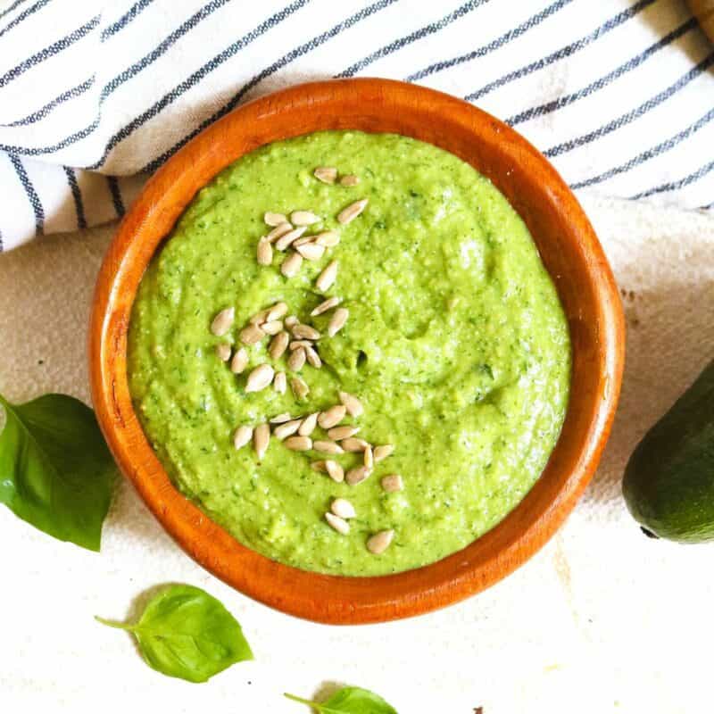 Avocado Basil Keto Pesto Recipe (GlutenFree & Healthy)