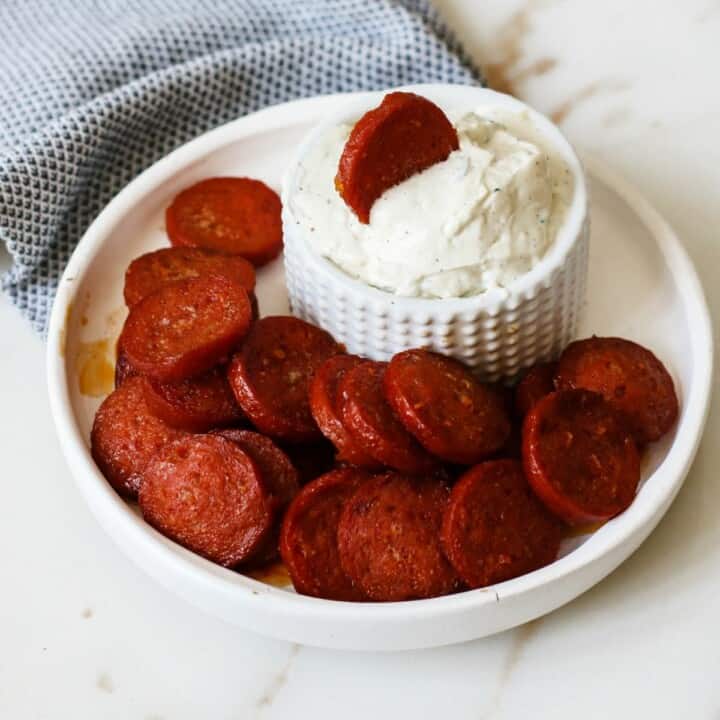 Chorizo Chips with Cream Cheese Dip