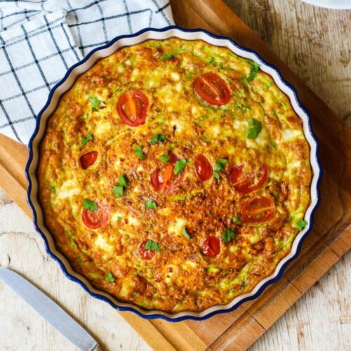 Keto Frittata With Zucchini And Goat Cheese (Low Carb)