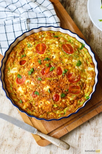 Keto Frittata With Zucchini And Goat Cheese (Low Carb)