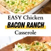 6 Ingredient Low Carb Keto Chicken Bacon Ranch Casserole