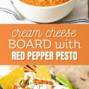 Cream Cheese Board with Roasted Red Pepper Pesto