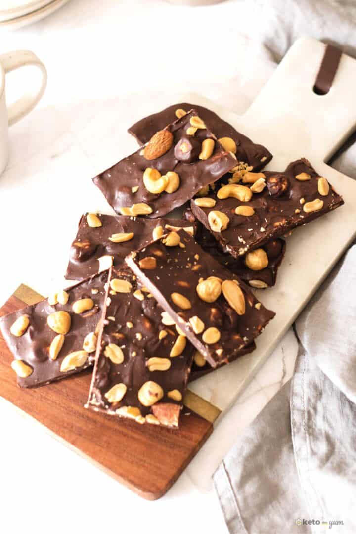 Easy Keto Chocolate Bars With 3 Ingredients