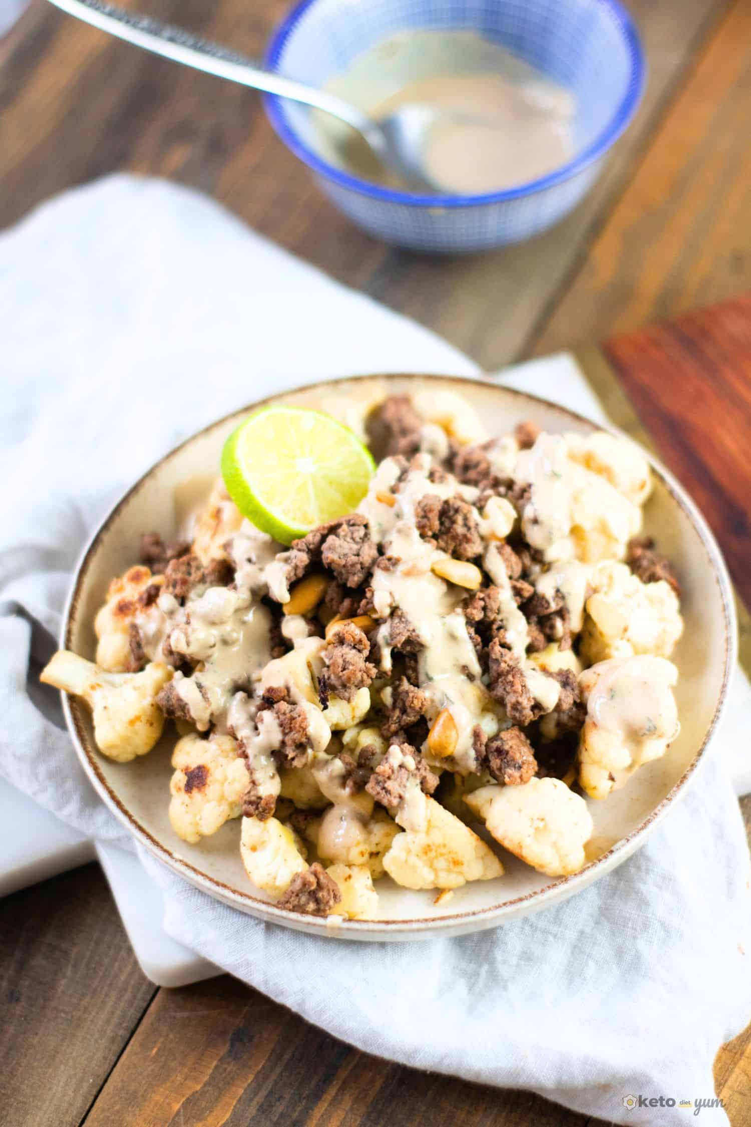 Cauliflower Ground Beef Bowl