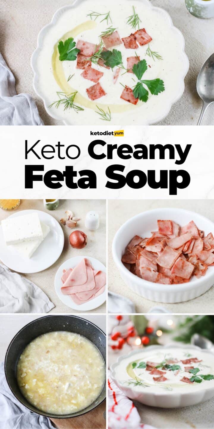 Keto Creamy Feta Soup With Ham