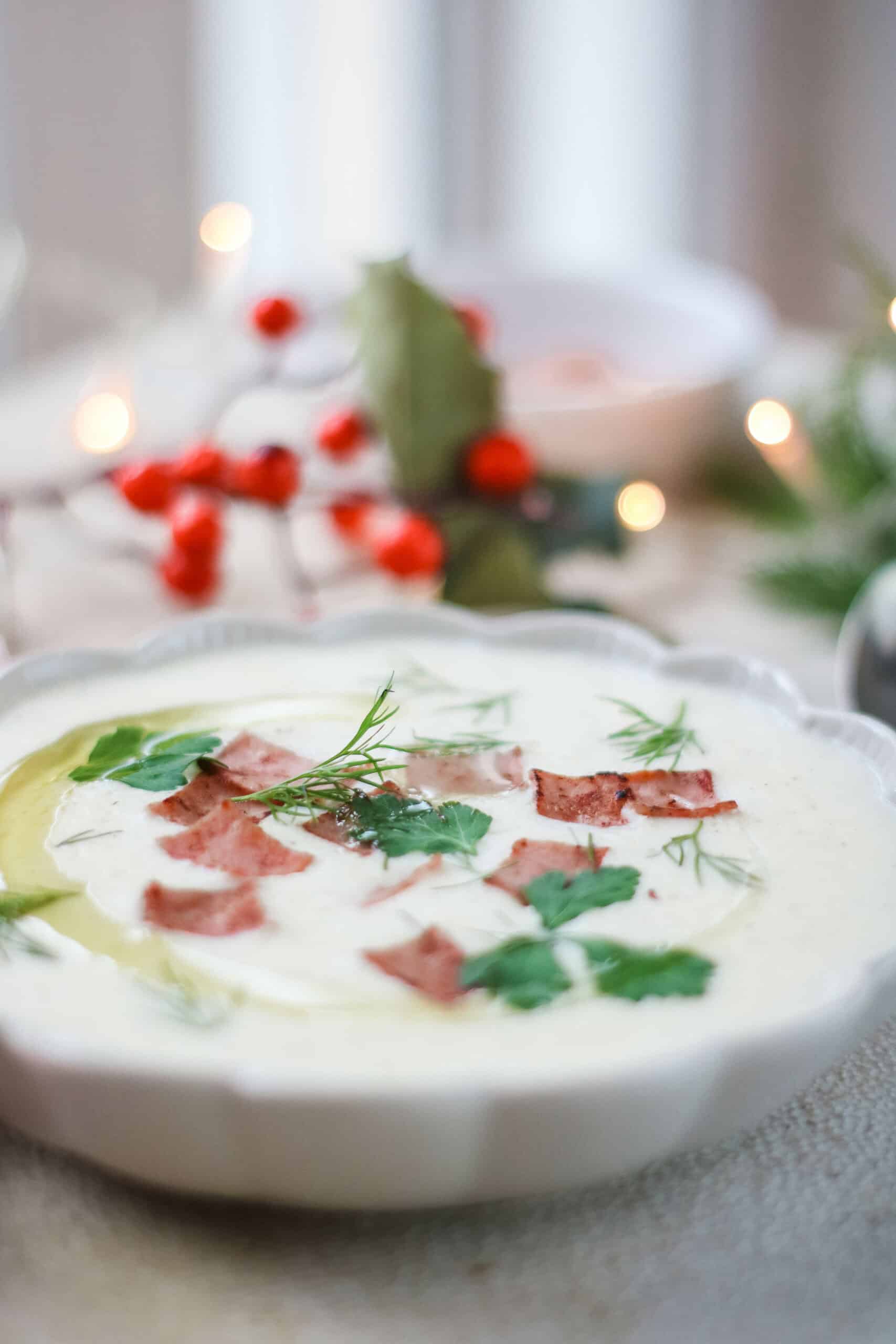 Keto Creamy Feta Soup With Ham